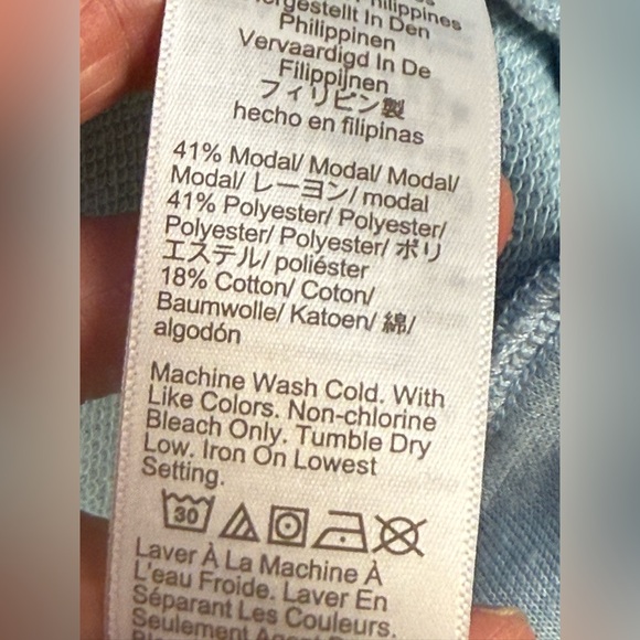 J.Crew Open Front Cardigan Soft loungewear Pale Pastel Blue Sweater Size L - Picture 4 of 9